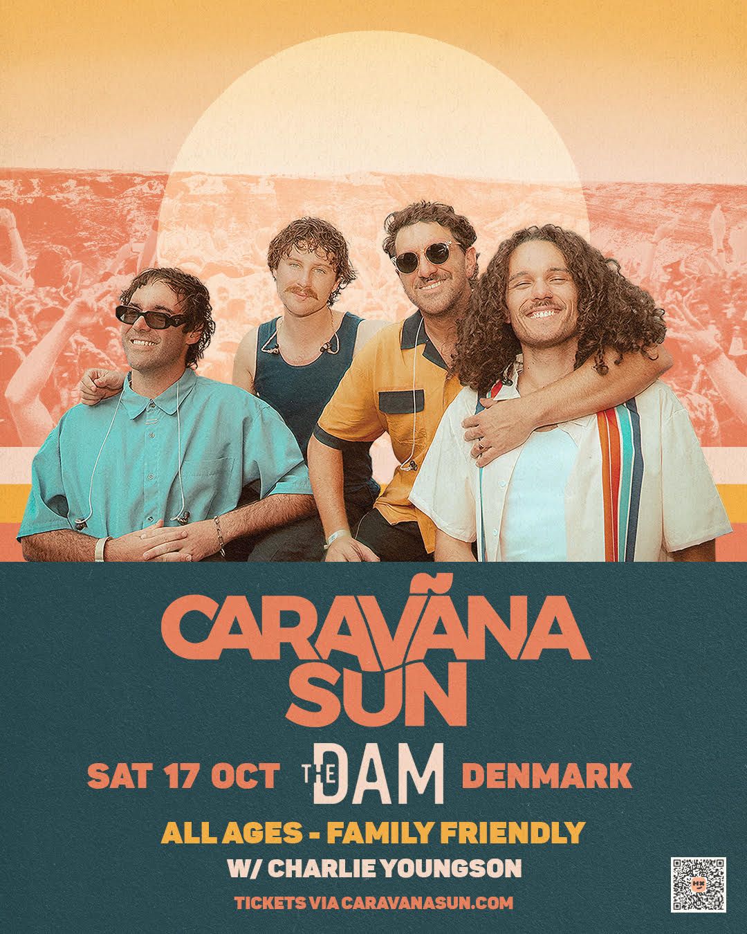Official Caravãna Sun concert artwork for The Dam, Denmark, 17 October 2026